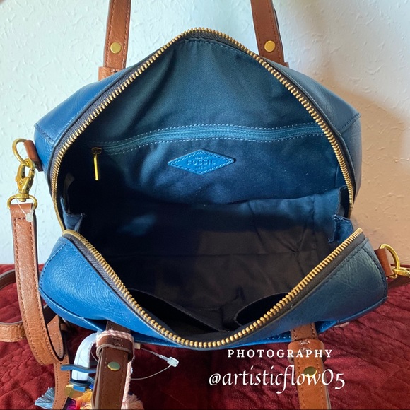 NEW! Fossil Twilight Leather Rachel Satchel - Picture 7 of 12